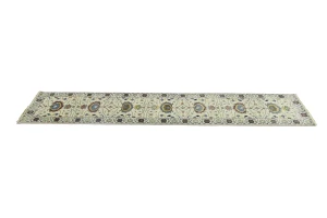 Cream Floral 2'5X13'7 Osh Chobi Peshawar Oriental Runner Rug