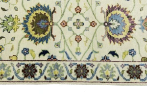 Cream Floral 2'5X13'7 Osh Chobi Peshawar Oriental Runner Rug