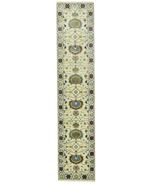 Cream Floral 3X12 Osh Chobi Peshawar Oriental Runner Rug