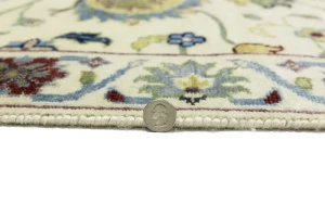 Cream Floral 3X12 Osh Chobi Peshawar Oriental Runner Rug