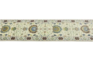 Cream Floral 3X12 Osh Chobi Peshawar Oriental Runner Rug