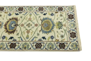 Cream Floral 3X12 Osh Chobi Peshawar Oriental Runner Rug