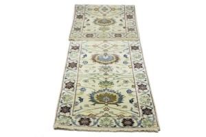 Cream Floral 3X10 Osh Chobi Peshawar Oriental Runner Rug