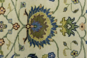 Cream Floral 3X10 Osh Chobi Peshawar Oriental Runner Rug