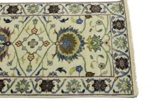 Cream Floral 3X10 Osh Chobi Peshawar Oriental Runner Rug