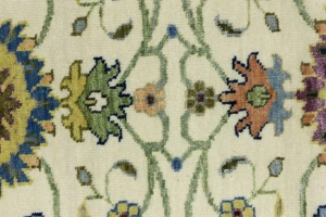 Cream Floral 3X8 Osh Chobi Peshawar Oriental Runner Rug
