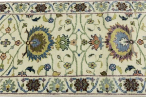 Cream Floral 3X8 Osh Chobi Peshawar Oriental Runner Rug