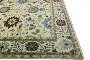 Cream Floral 12X15 Osh Chobi Peshawar Oriental Rug