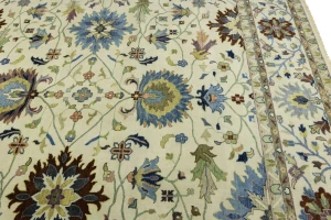 Cream Floral 12X15 Osh Chobi Peshawar Oriental Rug