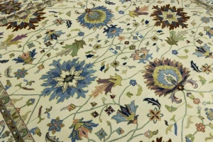 Cream Floral 12X15 Osh Chobi Peshawar Oriental Rug