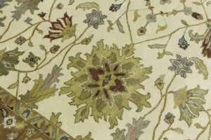 Cream Traditional Floral 9X12 Oushak Chobi Oriental Rug