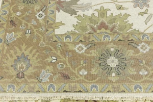Cream Traditional Floral 9X12 Oushak Chobi Oriental Rug