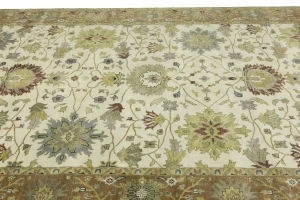 Cream Traditional Floral 9X12 Oushak Chobi Oriental Rug