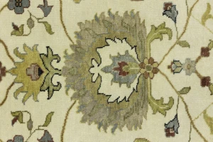 Cream Traditional Floral 9X12 Oushak Chobi Oriental Rug
