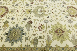 Cream Traditional Floral 9X12 Oushak Chobi Oriental Rug