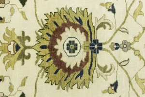 Cream Floral 10X14 Oushak Chobi Oriental Rug