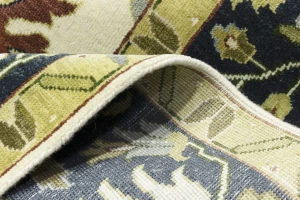 Cream Floral 10X14 Oushak Chobi Oriental Rug