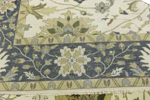 Cream Floral 10X14 Oushak Chobi Oriental Rug