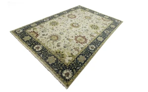 Cream Floral 10X14 Oushak Chobi Oriental Rug