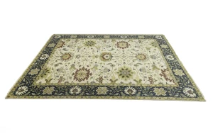 Cream Floral 10X14 Oushak Chobi Oriental Rug
