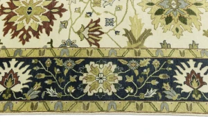 Cream Floral 10X14 Oushak Chobi Oriental Rug