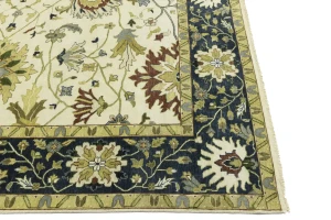 Cream Floral 10X14 Oushak Chobi Oriental Rug