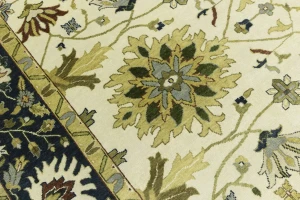 Cream Floral 10X14 Oushak Chobi Oriental Rug