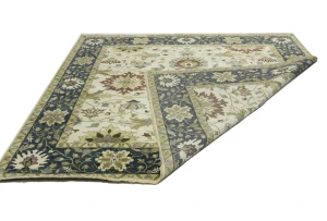Cream Floral 10X10 Oushak Chobi Oriental Square Rug