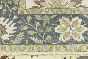 Cream Floral 10X10 Oushak Chobi Oriental Square Rug