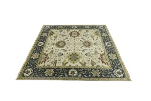 Cream Floral 10X10 Oushak Chobi Oriental Square Rug