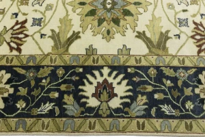 Cream Floral 10X10 Oushak Chobi Oriental Square Rug