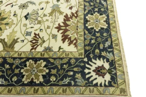 Cream Floral 10X10 Oushak Chobi Oriental Square Rug
