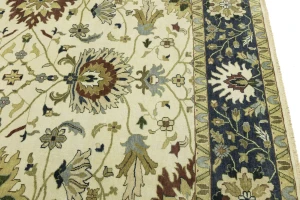 Cream Floral 10X10 Oushak Chobi Oriental Square Rug