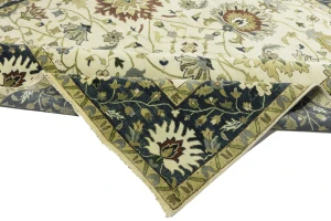Cream Floral 10X10 Oushak Chobi Oriental Square Rug