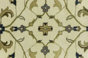 Cream Floral Osh Chobi 10x10 Peshawar Oriental Round Rug