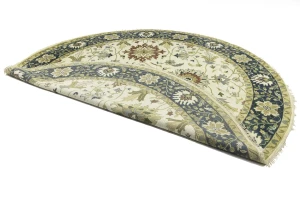 Cream Floral Osh Chobi 10x10 Peshawar Oriental Round Rug