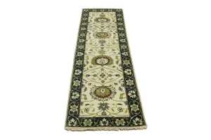 Cream Floral 2'5X8 Osh Chobi Peshawar Oriental Runner Rug