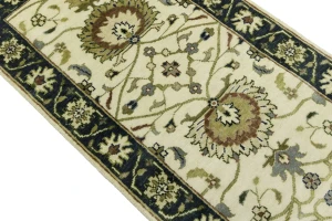 Cream Floral 2'5X8 Osh Chobi Peshawar Oriental Runner Rug