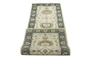 Cream Floral 2'5X8 Osh Chobi Peshawar Oriental Runner Rug