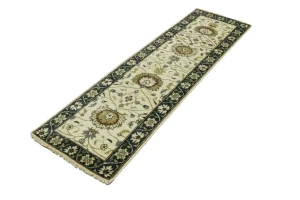 Cream Floral 2'5X8 Osh Chobi Peshawar Oriental Runner Rug