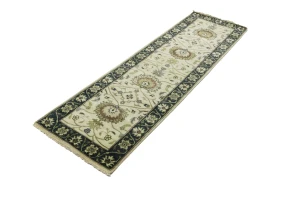Cream Floral 2'5X8 Osh Chobi Peshawar Oriental Runner Rug