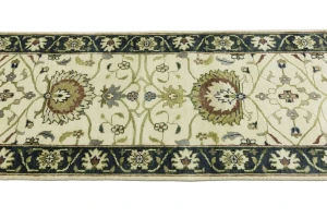 Cream Floral 2'5X8 Osh Chobi Peshawar Oriental Runner Rug