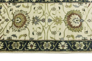 Cream Floral 2'5X8 Osh Chobi Peshawar Oriental Runner Rug