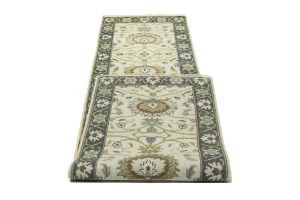 Cream Floral 2'5X10 Osh Chobi Peshawar Oriental Runner Rug