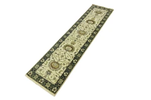 Cream Floral 2'5X10 Osh Chobi Peshawar Oriental Runner Rug