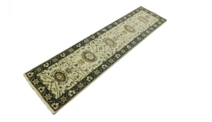 Cream Floral 2'5X10 Osh Chobi Peshawar Oriental Runner Rug