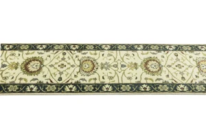 Cream Floral 2'5X10 Osh Chobi Peshawar Oriental Runner Rug