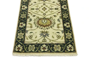 Cream Floral 2'5X10 Osh Chobi Peshawar Oriental Runner Rug