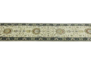 Cream Floral 2'5X13'4 Osh Chobi Peshawar Oriental Runner Rug