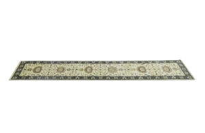 Cream Floral 2'5X13'4 Osh Chobi Peshawar Oriental Runner Rug
